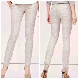 LOFT Modern Skinny Ankle Animal Print Pants